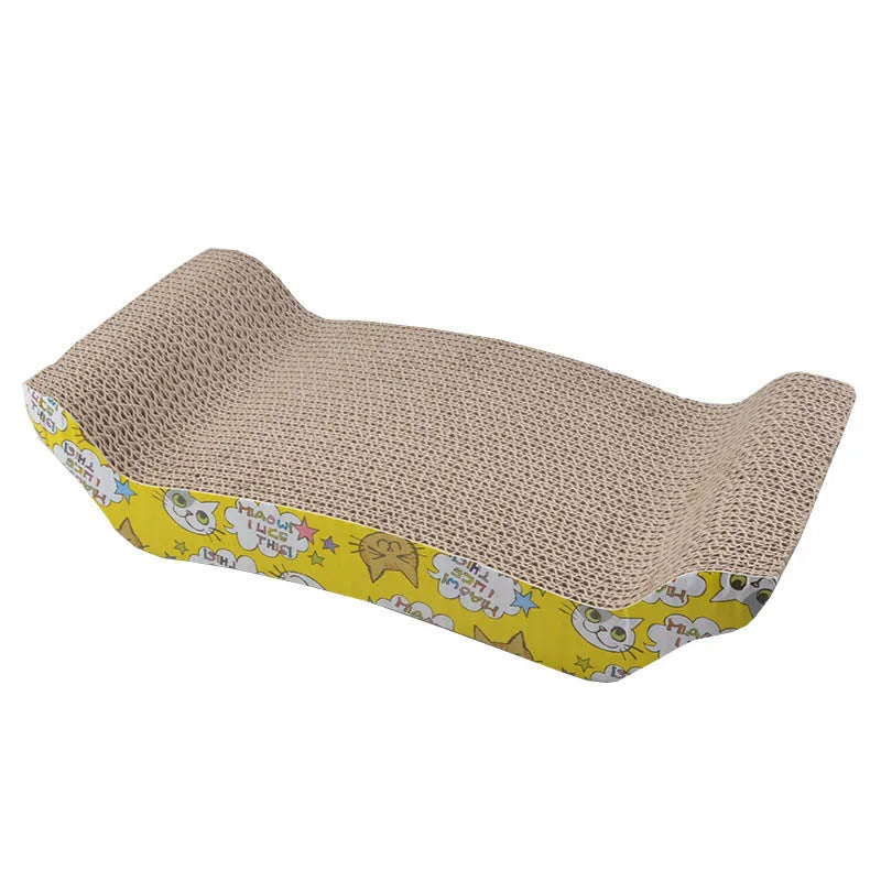 Durable Cartoon Cat Scratch board with Catnip Cat Lounge Handmade Cats Scratcher Scratching Post Interactive Puzzle cat Toys Vue