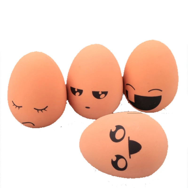 Cute 1pcs Bouncing Realistic Egg Dog Cat Toy expression Ball Resistant Chew Funny Puppy Training Interactive Pet Supplies Vue