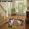 Fashion Waterproof Green Wall Stickers For Living Room And Bedroom 3D Floor Home Decoration Stickers Vue BROWN