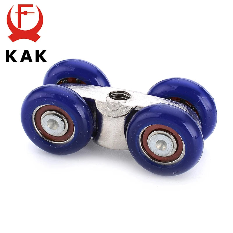 KAK Light Sliding Door Roller 4 Wheels Home Room Wood Door Hanging Wheels Rail Track Pulley Bear 30KG For Furniture Hardware Vue