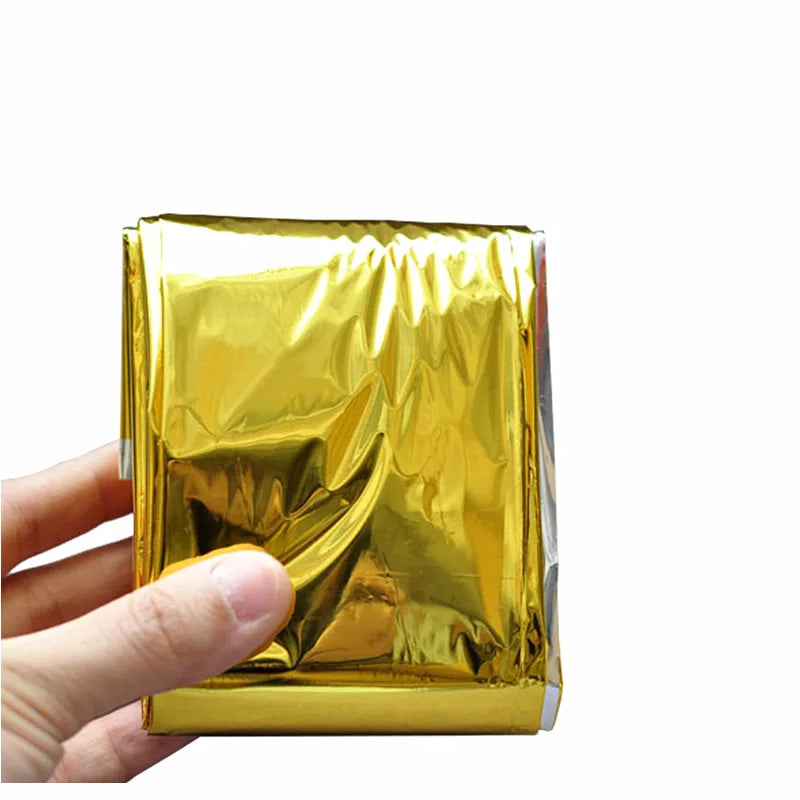 160x210cm Emergency Blanket Double Side Heat Preserve First Aid Kit Accessories Sports Outdoor Camp Hiking Self Rescue Vue