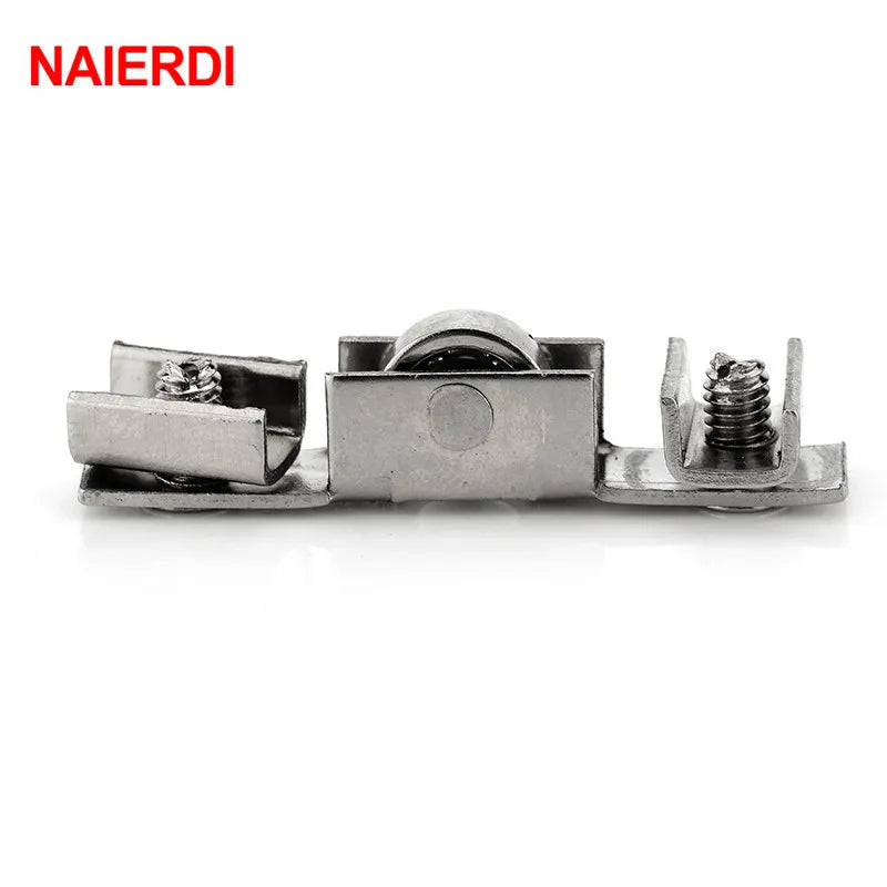 NAIERDI 10pcs NED-7220 Glass Sliding Door Roller H Shape Wheel Diameter 10mm Caster Sliding Doors Wheel For Furniture Hardware Vue