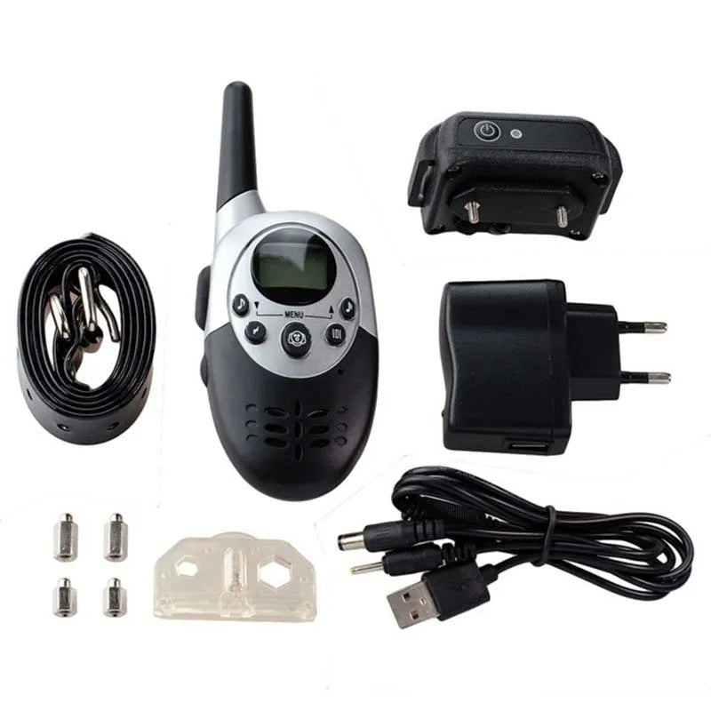 1000m Remote Electric Dog Training Collar Waterproof Vibra Remote Dog Static Shock stop Barking charged Pet Dog Training Collar Vue