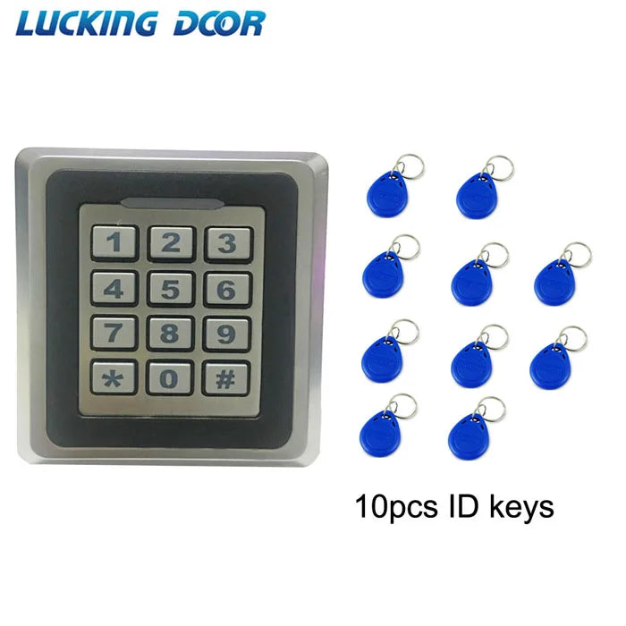 Waterproof Metal Case RFID Access Control System Proximity Card Standalone 8000 Users Door Access Control Vue AC and 10 keys
