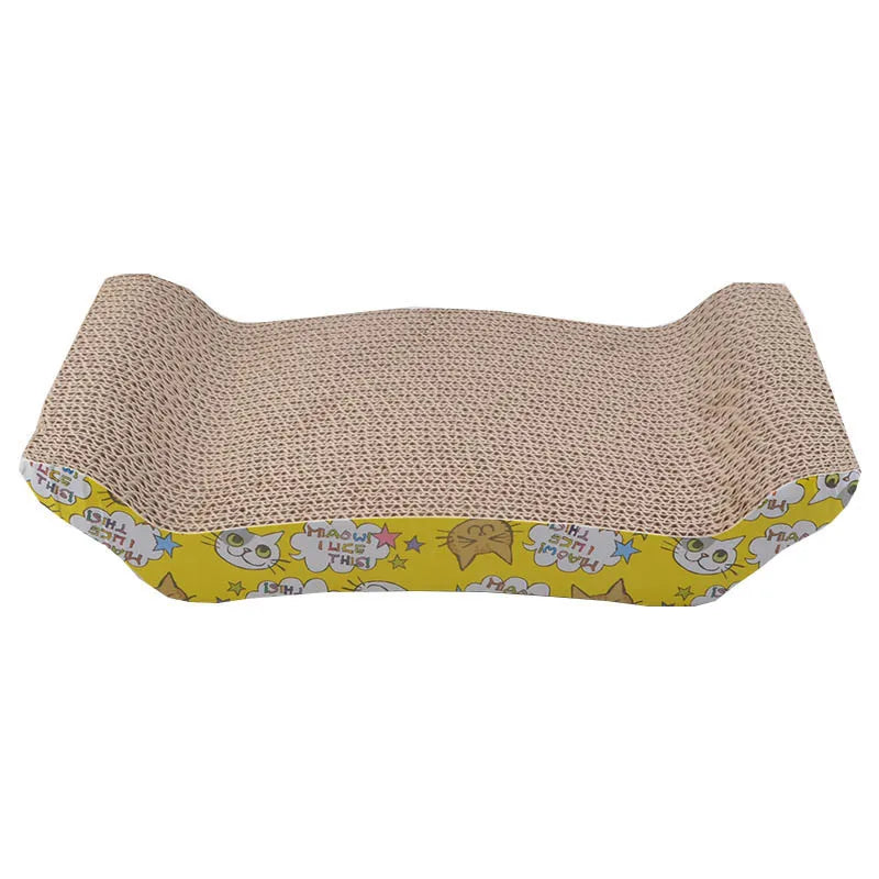 Durable Cartoon Cat Scratch board with Catnip Cat Lounge Handmade Cats Scratcher Scratching Post Interactive Puzzle cat Toys Vue
