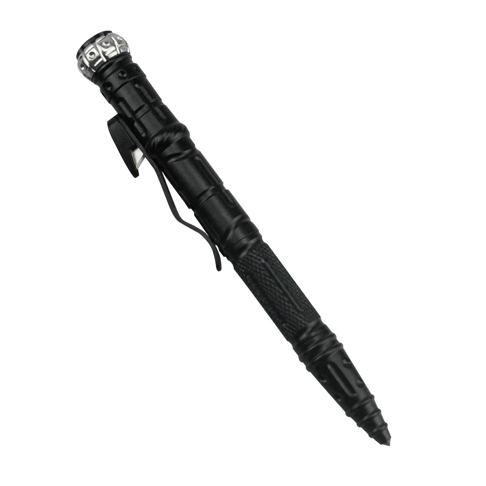 NEW 8-In-1 Multi-Function Self Defense Tactical Pen Outdoor Survival EDC Tool With Emergency Led Light Whistle Glass Breaker Vue black