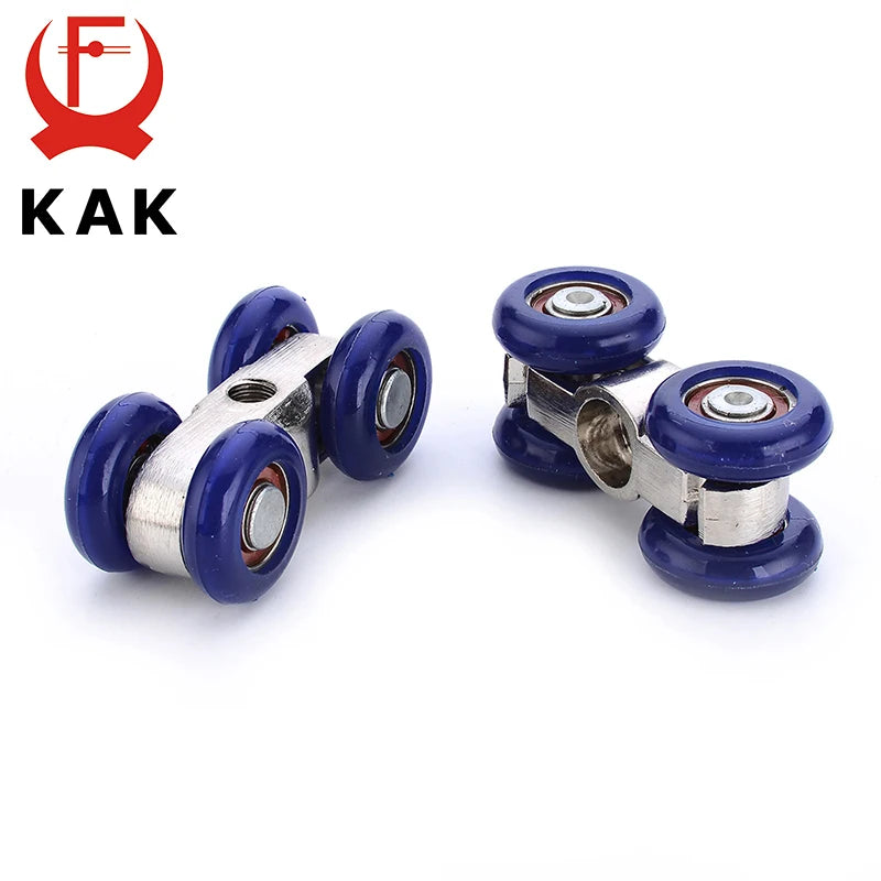KAK Light Sliding Door Roller 4 Wheels Home Room Wood Door Hanging Wheels Rail Track Pulley Bear 30KG For Furniture Hardware Vue