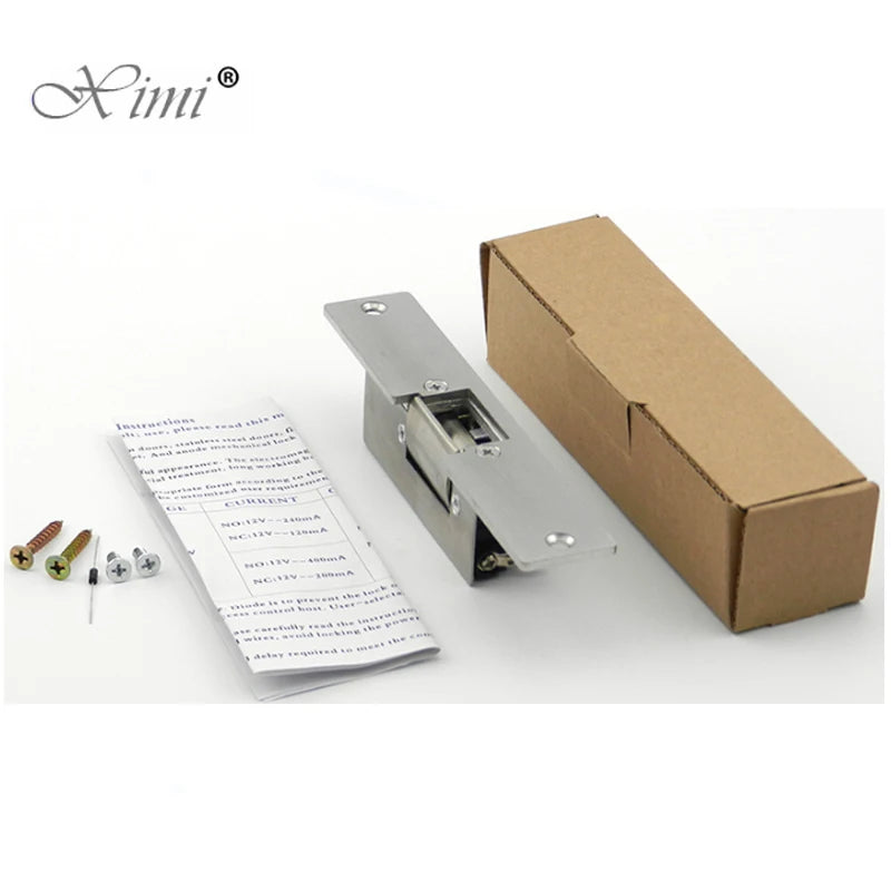Electric Strike Lock Narrow Type Electric Door Lock for Home Office Wood Metal Door NO Mode Fail Secure DC 12V Access Control Vue