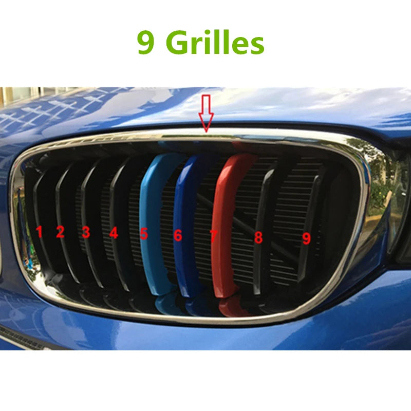 3D M Styling 3 Colors Front Grille Trim Strips Grill Cover Sticker for BMW 2013 to 2016 3 Series GT F34 328i 320i 335i 9 Grilles Vue