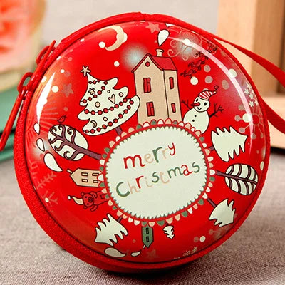 Santa Claus Christmas Pendant Storage Bag Money Box For USB Cable Coin Holder as a Christmas Gifts Zipper Lock Travel organizer Vue 1