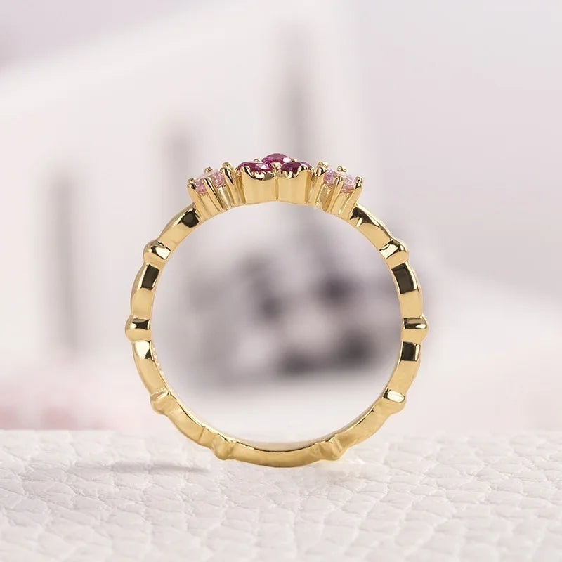 Huitan Gold Infinite Heart CZ Ring for Women | Sizes 5–14 Fashion Ring Vue