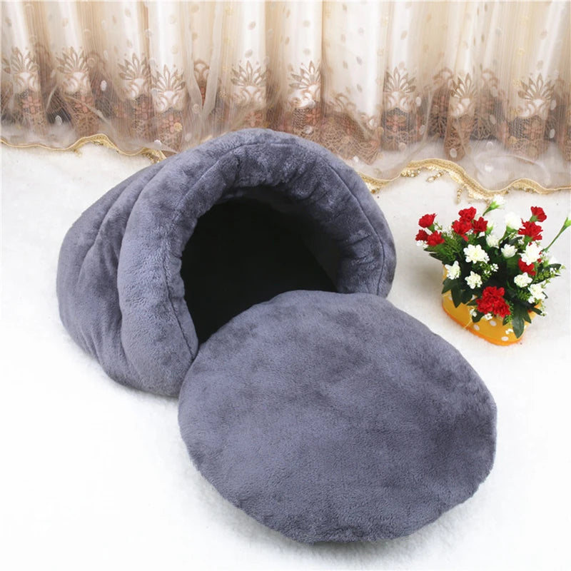 Winter Warm Triangular Pet Bed House Cat Bed Sleeping Bag Comfortable Cute High-Grade Velvet Mat For Cat Puppy Dog Pet Product Vue
