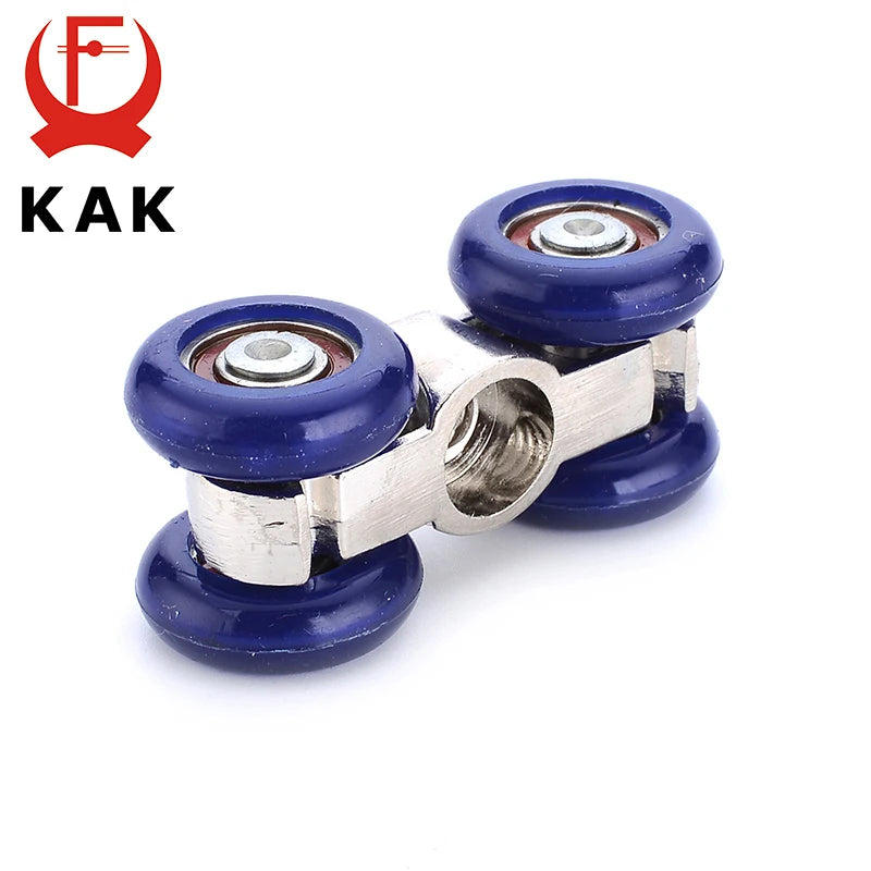 KAK Light Sliding Door Roller 4 Wheels Home Room Wood Door Hanging Wheels Rail Track Pulley Bear 30KG For Furniture Hardware Vue