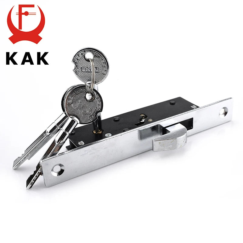 KAK Sliding Door Lock Zinc Alloy Window Locks Anti-Theft Safety Wood Gate Floor Lock With Cross Keys For Furniture Hardware Vue Default Title