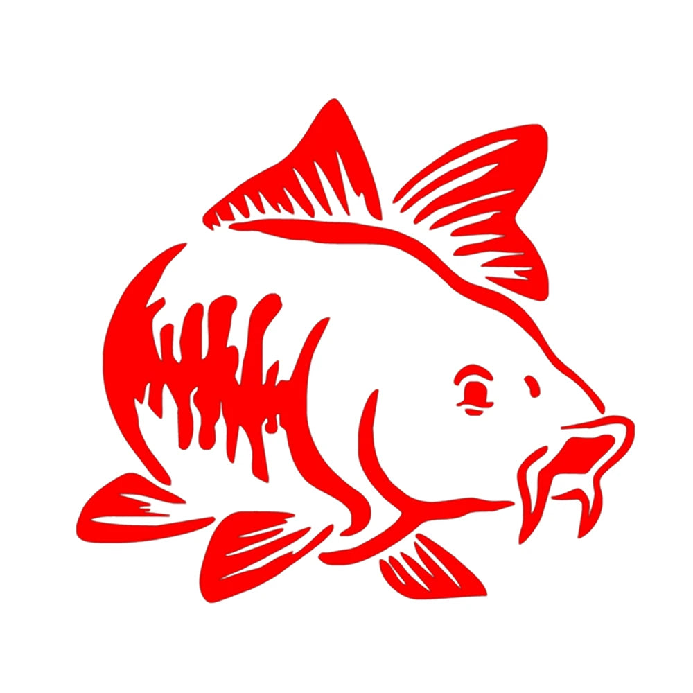 20*16cm Carp Fishing Cartoon Animal Pattern Car Sticker 7 Colors Car Window Car Body Vinyl Decal Car-Styling Auto Accessories Vue
