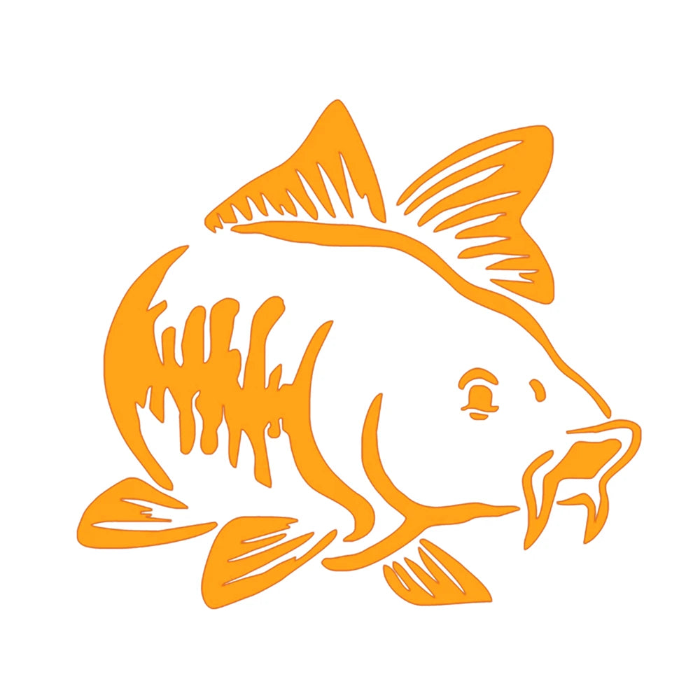 20*16cm Carp Fishing Cartoon Animal Pattern Car Sticker 7 Colors Car Window Car Body Vinyl Decal Car-Styling Auto Accessories Vue