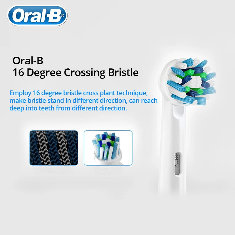 Oral-B Replaceable Electric ToothBrush Heads Cross Action 16 Degree Stains Removal Original Oral b nozzles Teeth Brush Head Vue