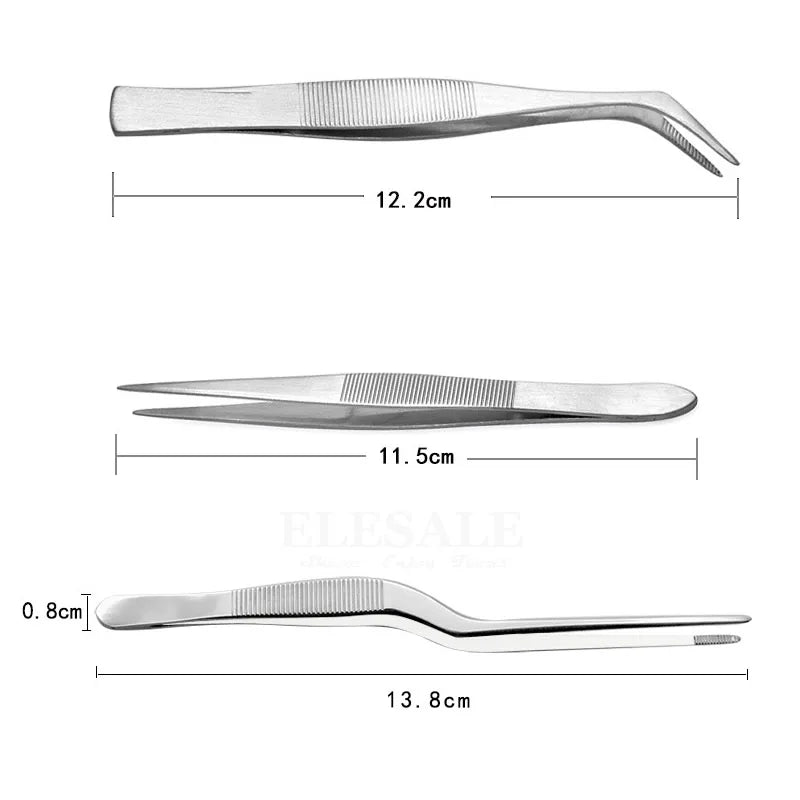 Stainless Steel Tweezers Grip Small Things For Makeup Eyebow Cut First Aid Kits Supplies Hand Craft Phone Repairing Vue