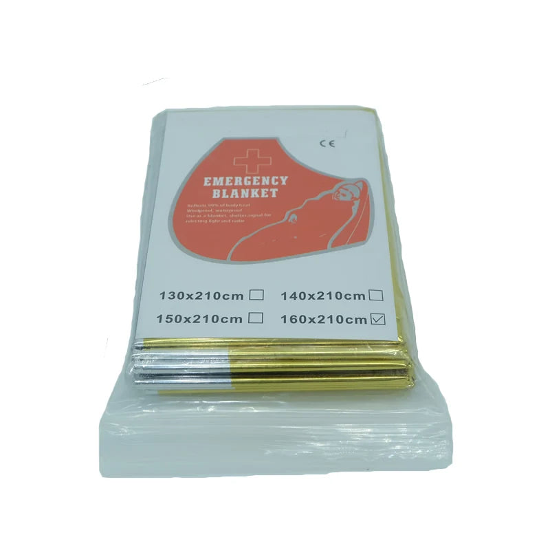 160x210cm Emergency Blanket Double Side Heat Preserve First Aid Kit Accessories Sports Outdoor Camp Hiking Self Rescue Vue