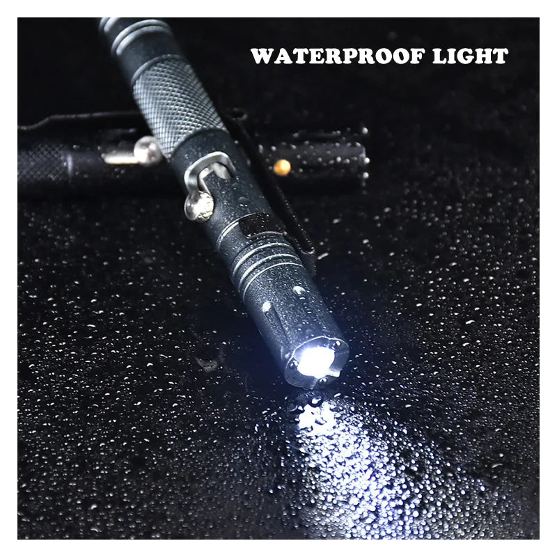 3-In-1 Outdoor EDC Multi-Function Self Defense Tactical Pen With Bolt Switch Emergency Led Light Glass Breaker Birthday Gift Vue