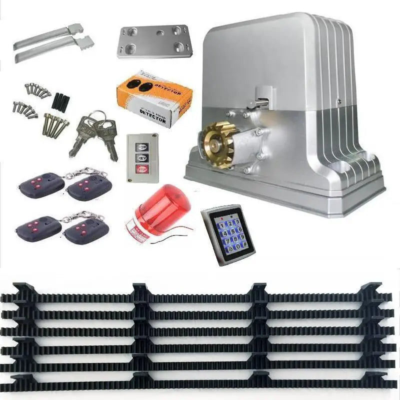 Heavy Duty 2800lbs 1500kg Electric Sliding Gate Motors/Automatic Gate Opener Engine 6m Racks 1 Photocel (GSM/RFID Keypad Optiona Vue