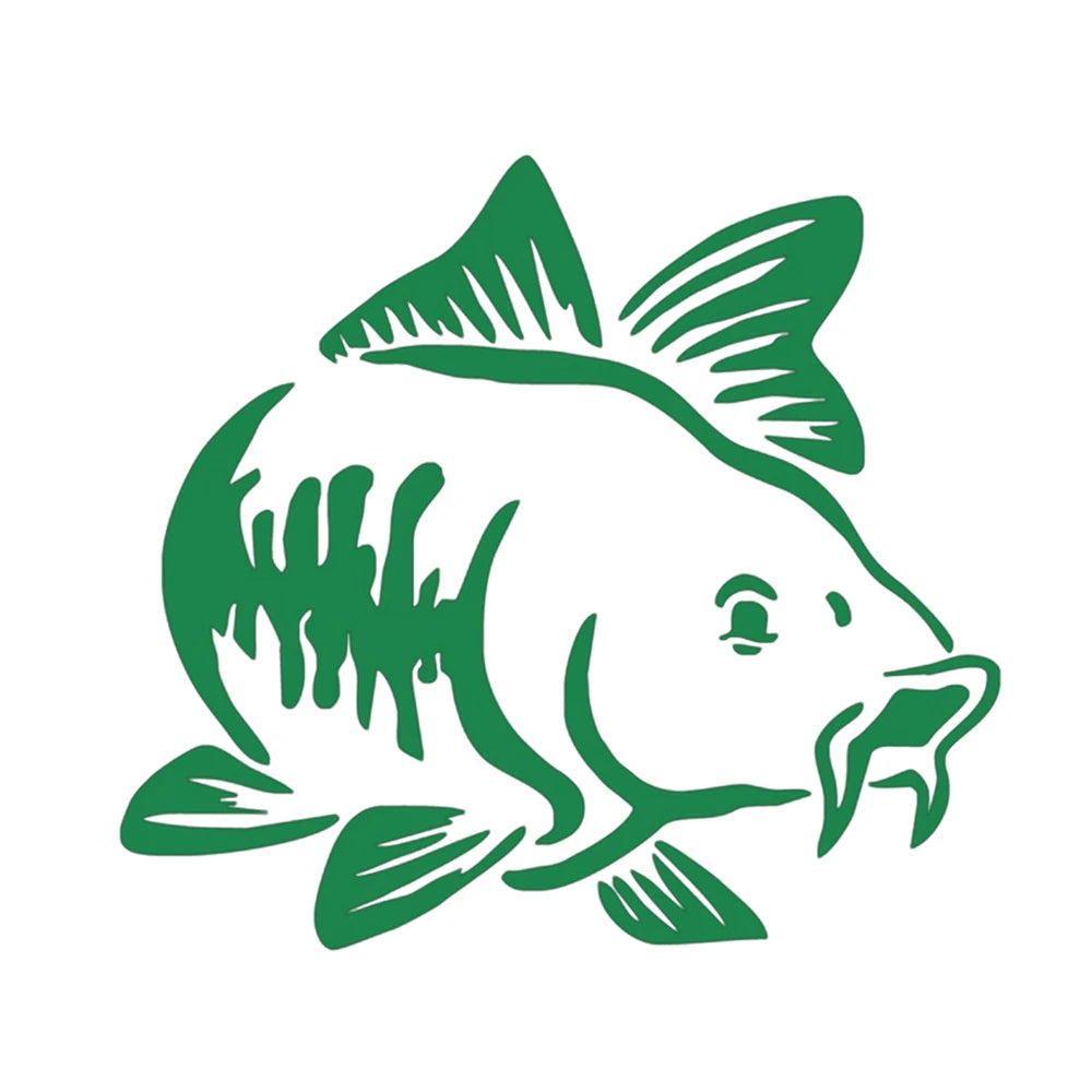 20*16cm Carp Fishing Cartoon Animal Pattern Car Sticker 7 Colors Car Window Car Body Vinyl Decal Car-Styling Auto Accessories Vue