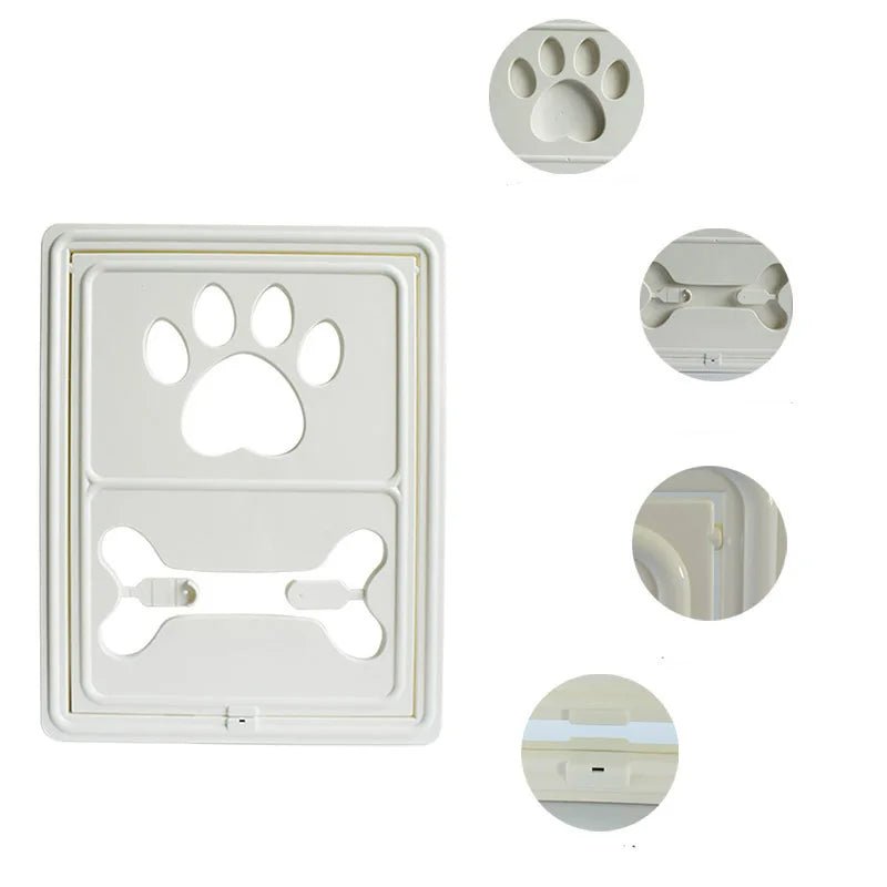 Controllable Lockable Plastic Pet Dog Cat Door for Screen Window Safety Flap Gates Pet Door Dog Fence Free Access Door for Home Vue