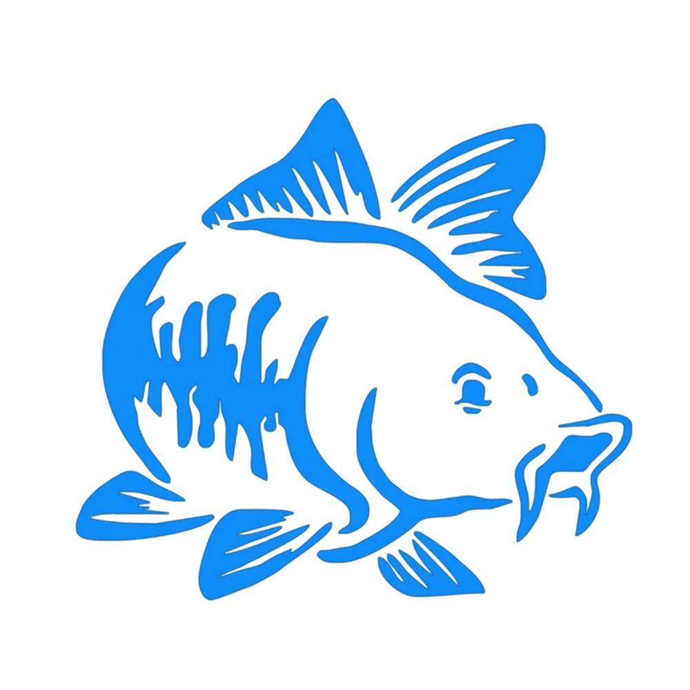 20*16cm Carp Fishing Cartoon Animal Pattern Car Sticker 7 Colors Car Window Car Body Vinyl Decal Car-Styling Auto Accessories Vue