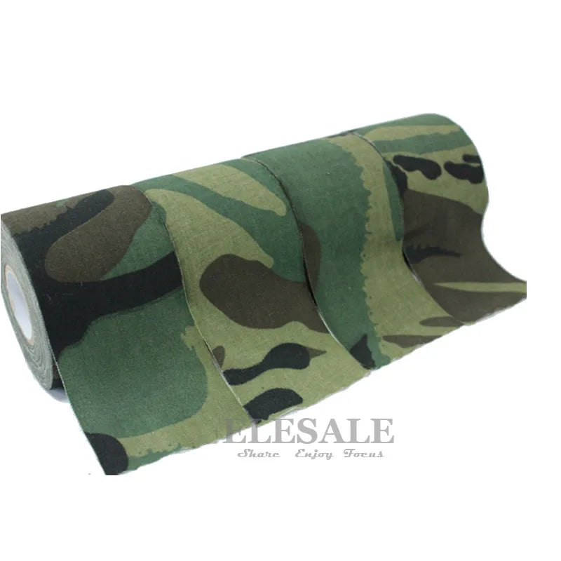 1 Roll 5cm*5m Camouflage Self-Adhesive Tape Hide Cover Anti-Skid Warning Tape For Outdoor Sports Hunting Fishing Cover Vue