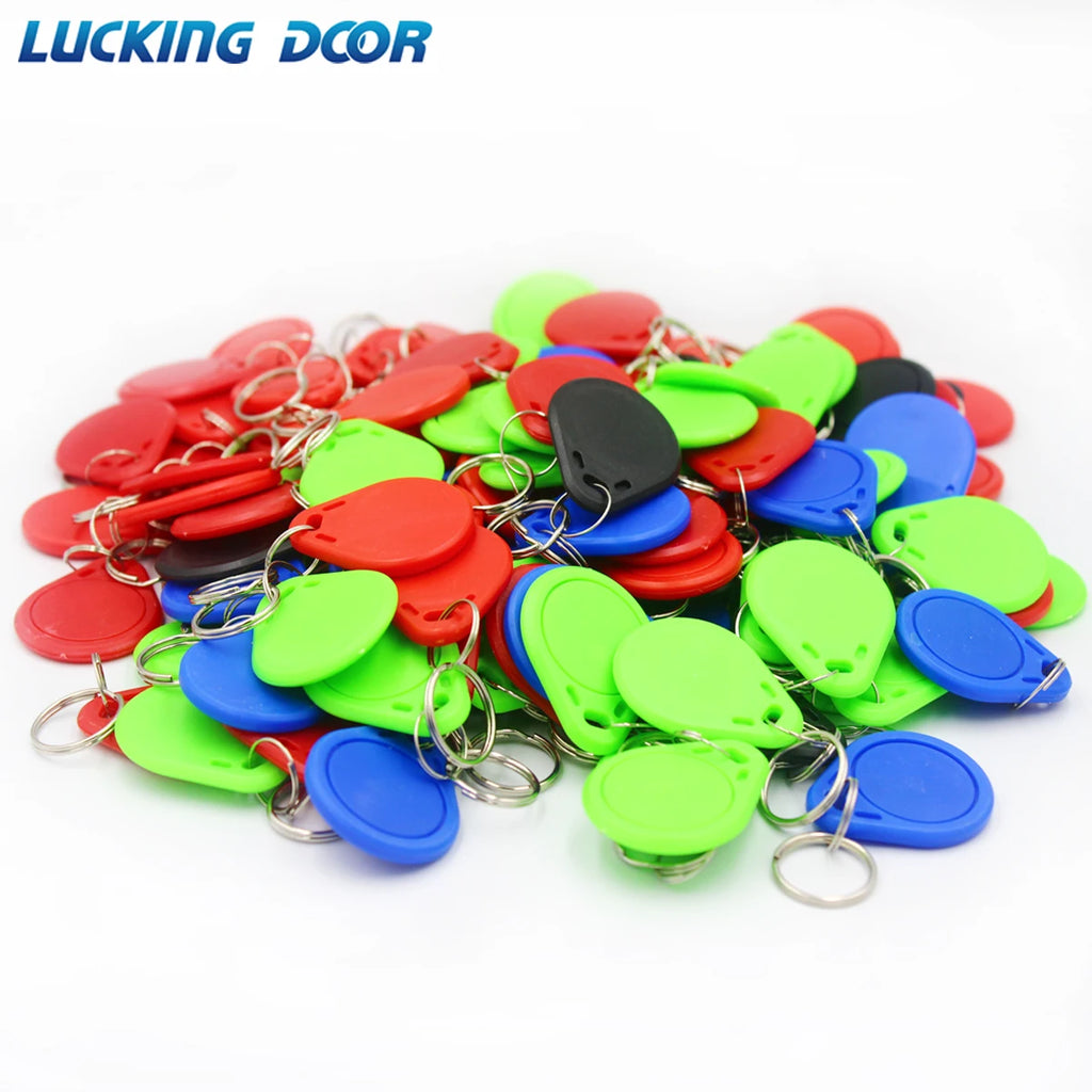 100pcs/lot 13.56MHz IC M1 1K S50 Keyfobs Tags Access Control RFID Key Finder Card Token Attendance Management Keychain Read Only Vue