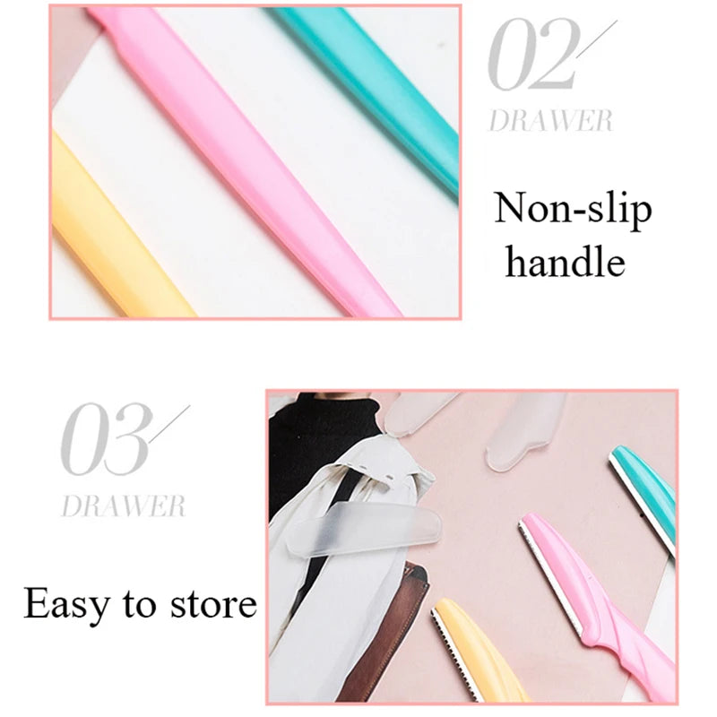 3/6/9PCS Eyebrow Trimmer Hair Remover Facial Razor Blades Shaver Sharp Portable Set Makeup Tool Kit Vue