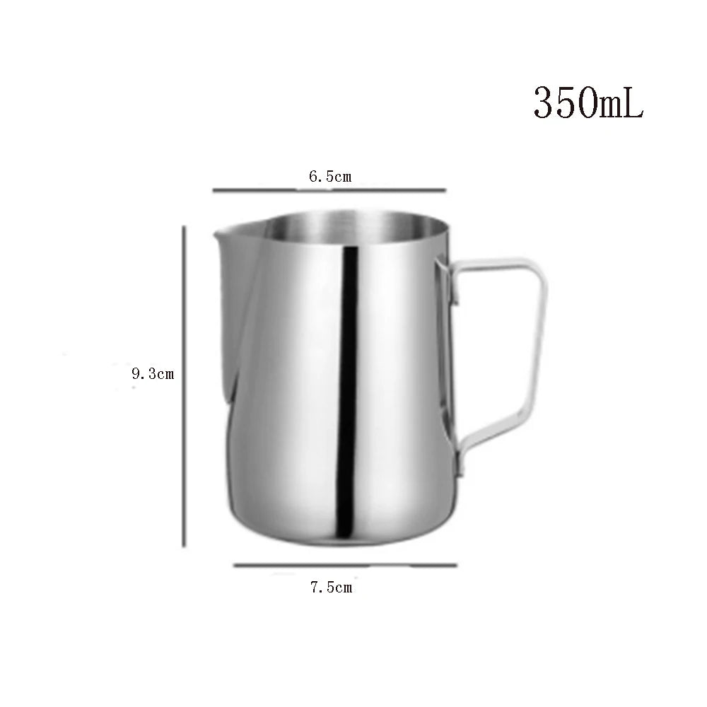 KONCO Stainless Steel Milk Frothing Pitcher, Milk Boiler Cup Jug Creamer Accessories Suitable for Barista, Espresso Machines Vue