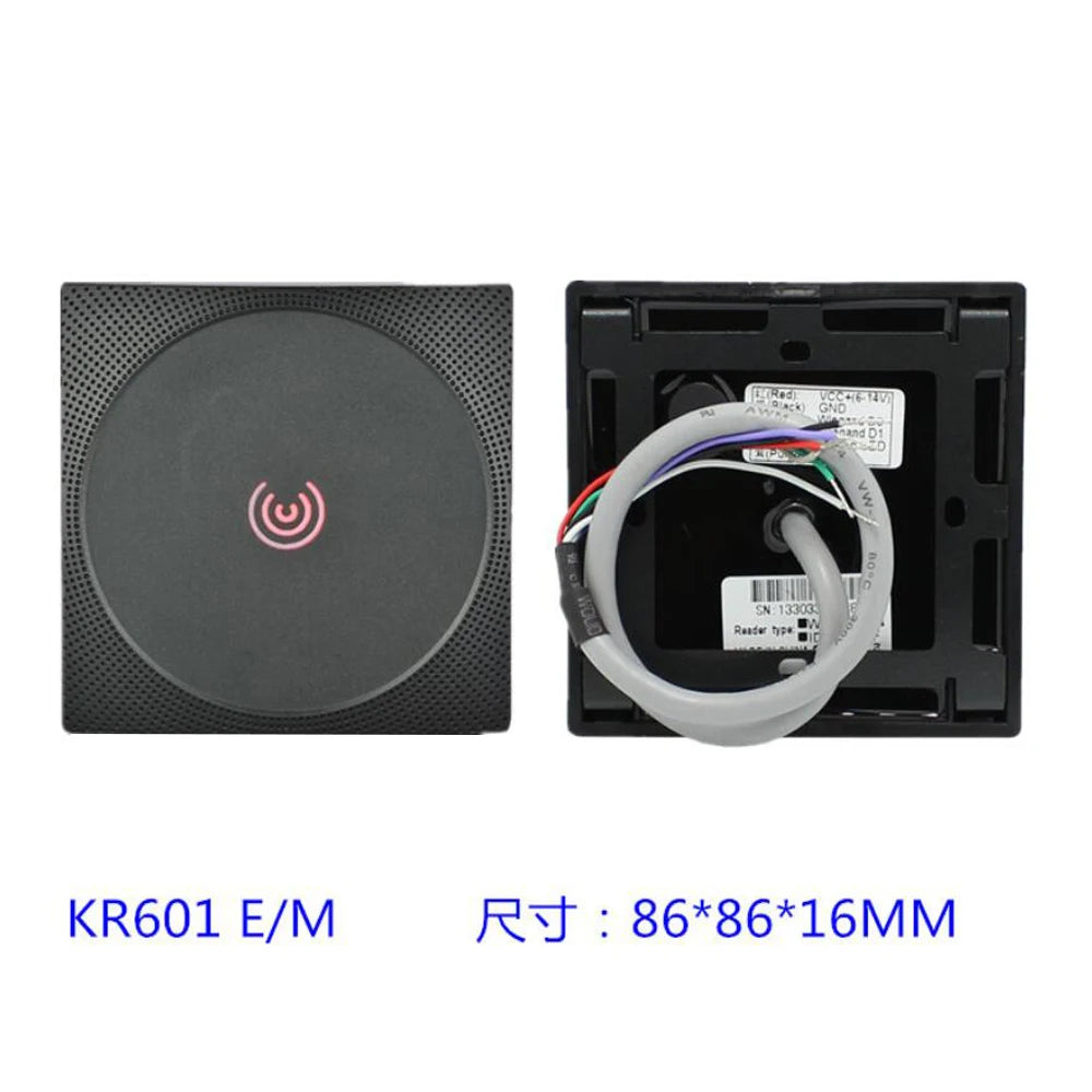 KR601E Access Control RFID Card Reader 13.56MHZ 125Khz Proximity Card Reader Wiegand 26 34 NFC Reader IP65 Waterproof Vue