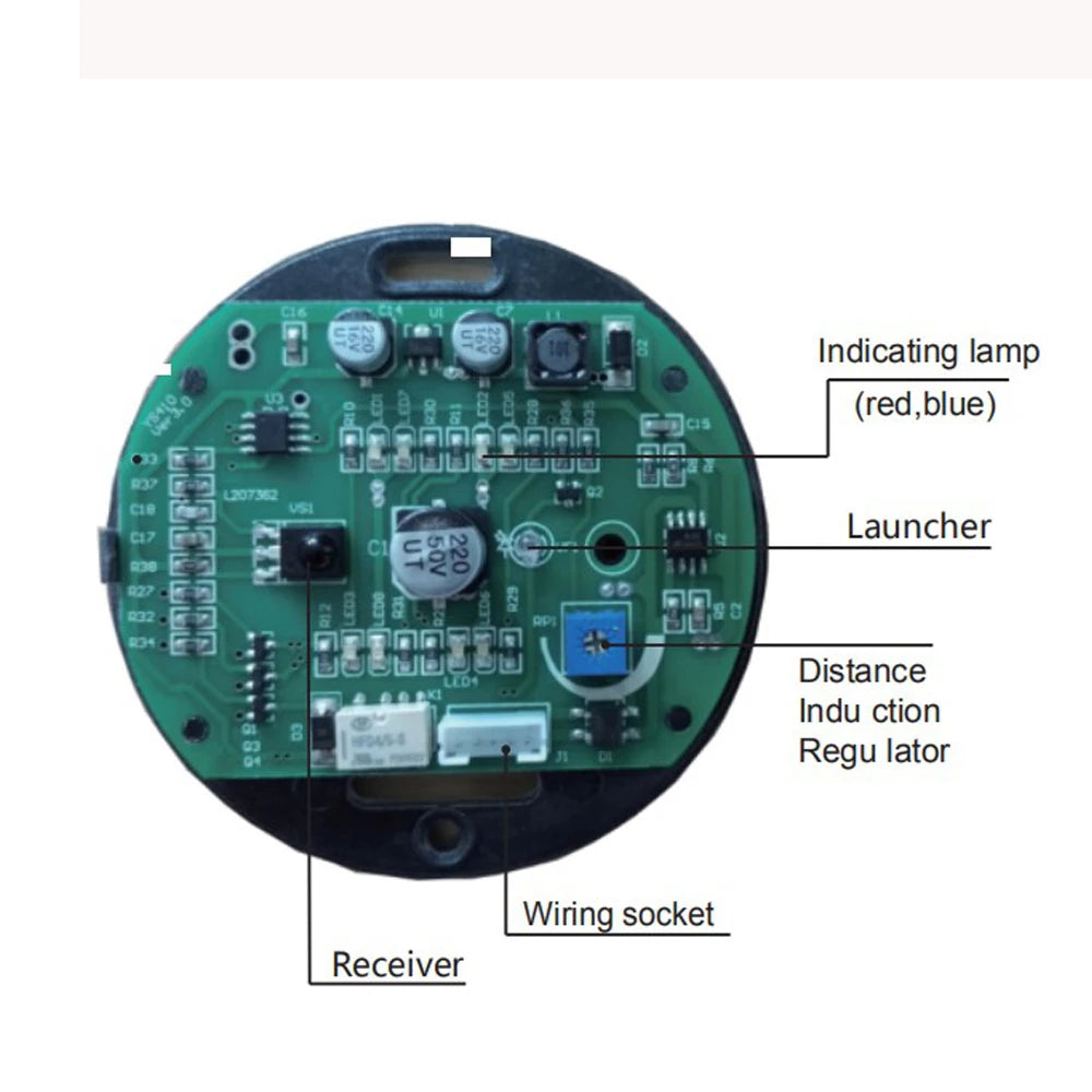 Circular Hand Wave No Touch Sensor Switch with Microwave detector Contactless Infrared Exit Button for Access Control System Vue
