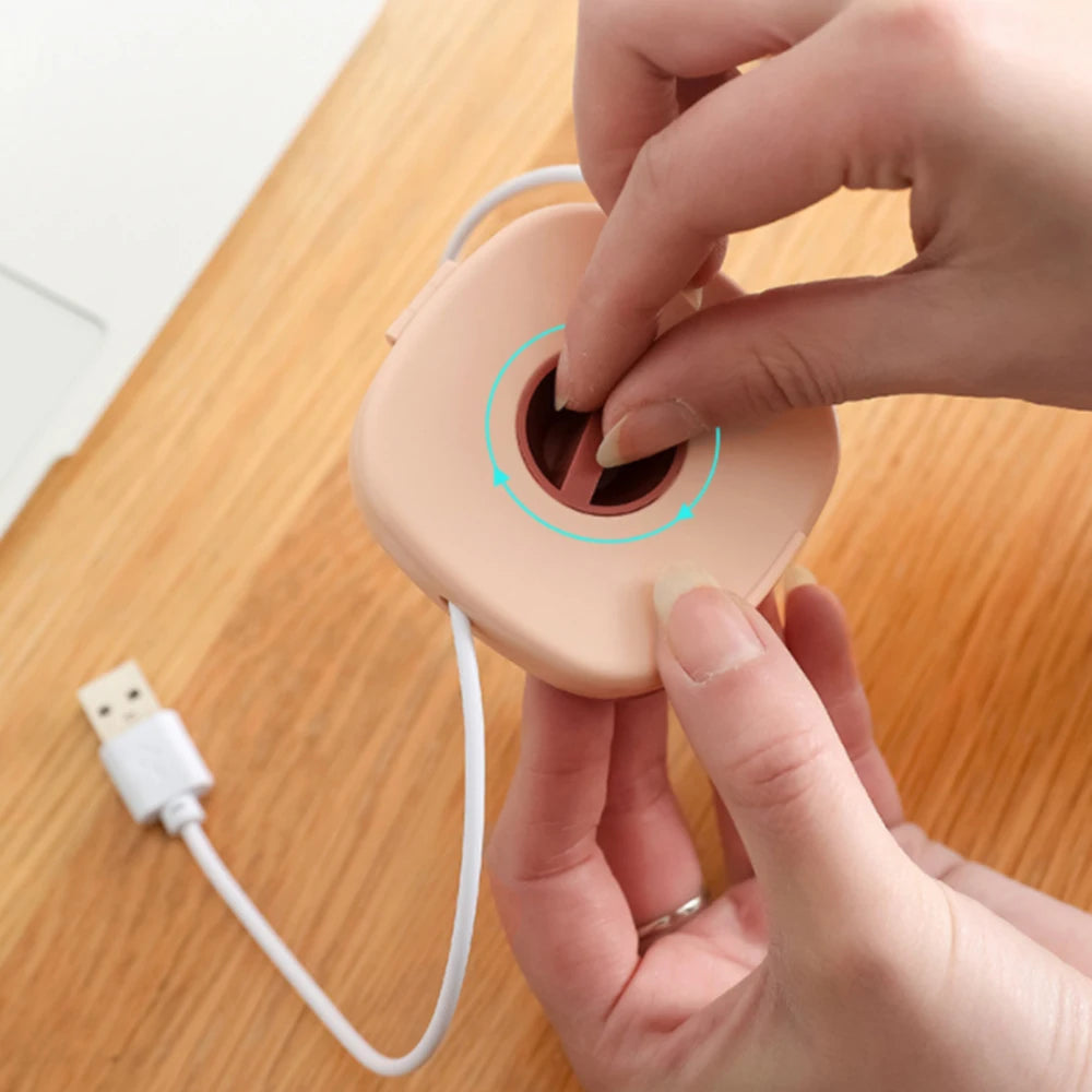 Portable Round Rotatable Wire Organizer Cord Cable Winder Management Storage Box For Charging Data Line Vue