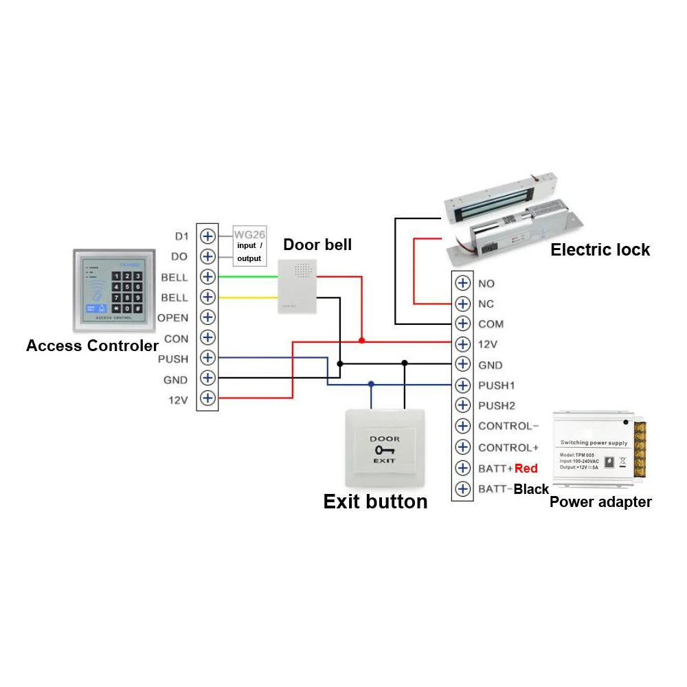 DC 12V Vocal Chime Wired Doorbell For Office Home Access Control System Wired Door Bell Vue
