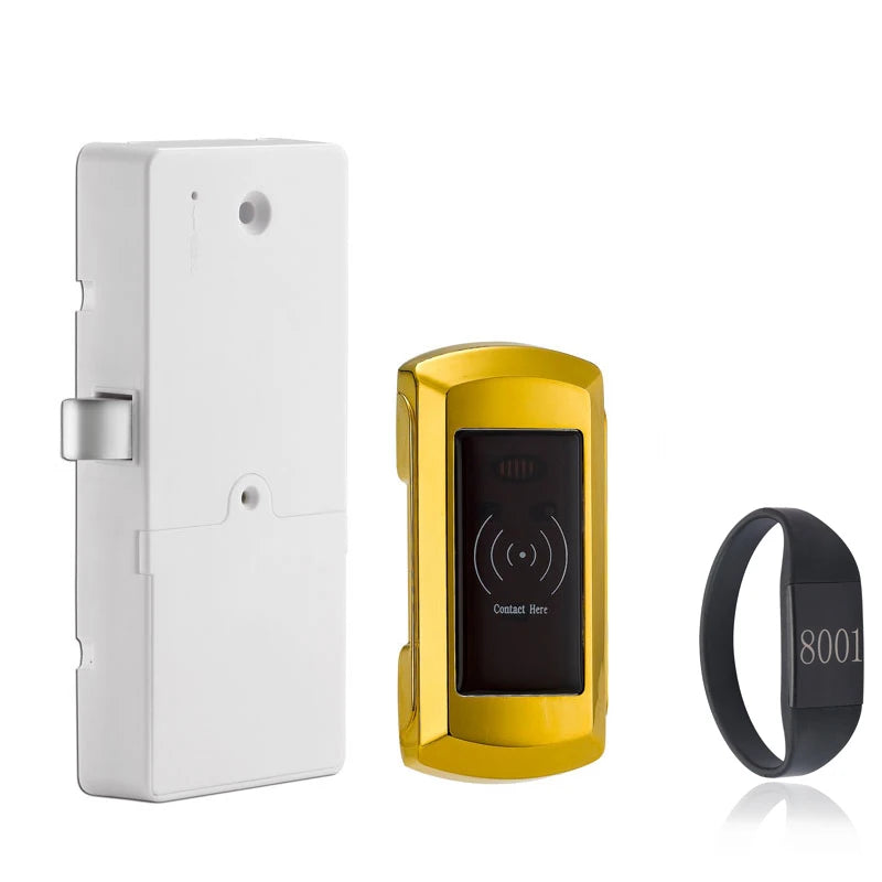 Zinc alloy RFID Gym Fitness Electronic Digital Locker Lock RF ID card Vue Gold
