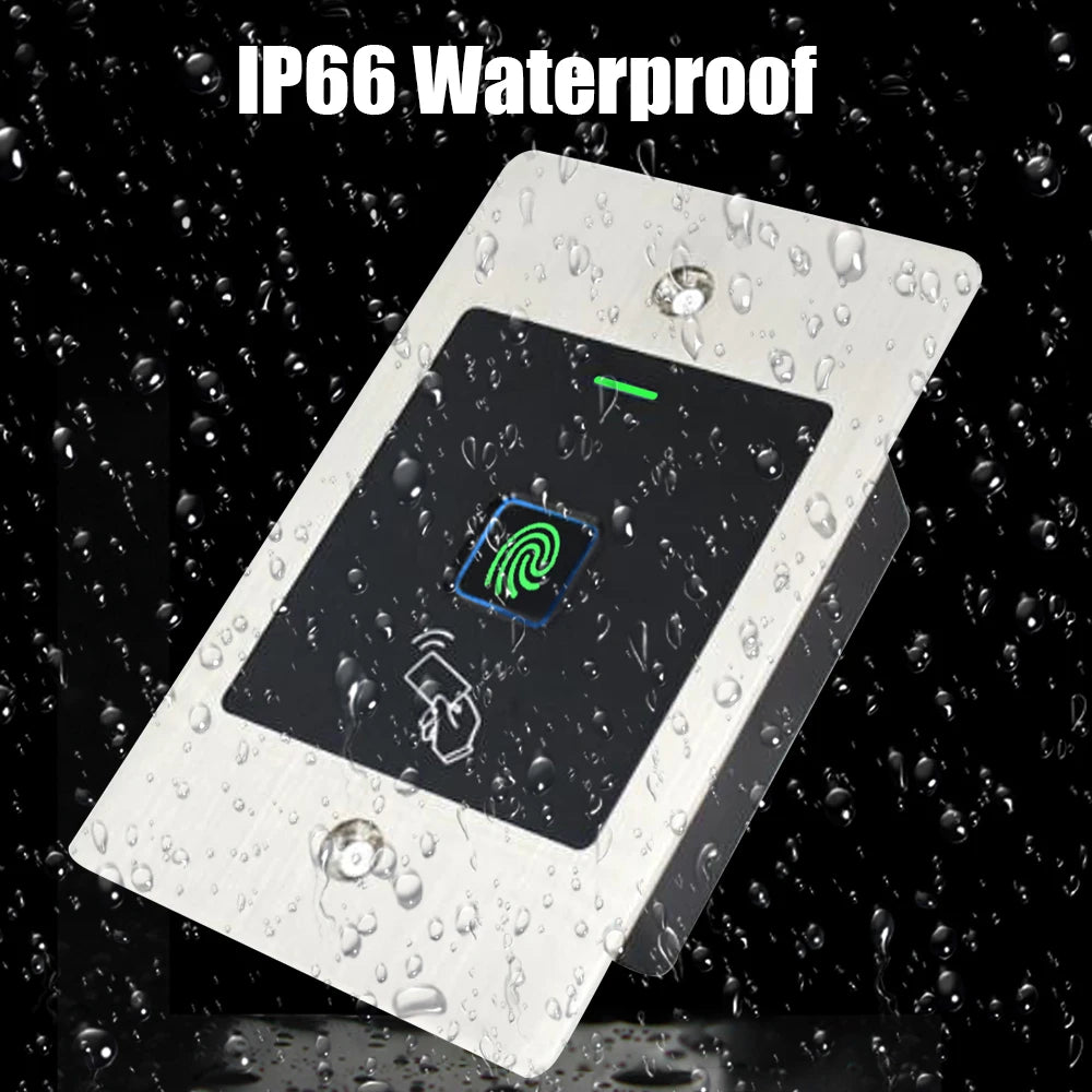 Embedded Access Control RFID Card Fingerprint 125KHz EM Access Control Machine lP66 Waterproof Wiegand Metal reader 1000 user Vue