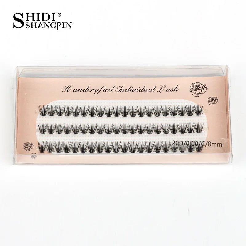 SHIDISHANGPIN 60 PCS Eyelashes 0.1mm Individual Eyelashes C Curl 8 10 12mm Lashes Individual Lashes Makeup Eyelash Extension Vue