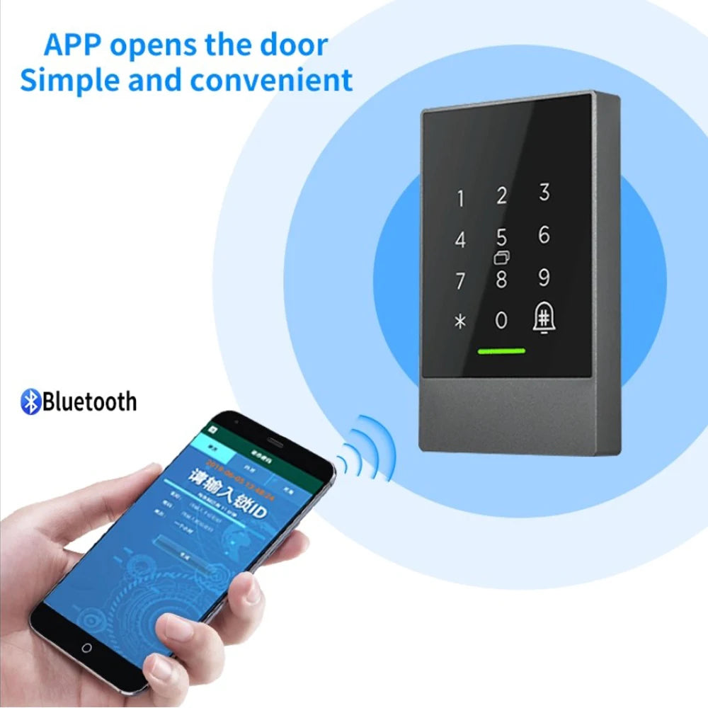 K2 IP66 Waterproof Bluetooth V4.1 TTlock Mobile App Control Door Access Control System 13.56Mhz RFID Card Reader 20000 User Vue