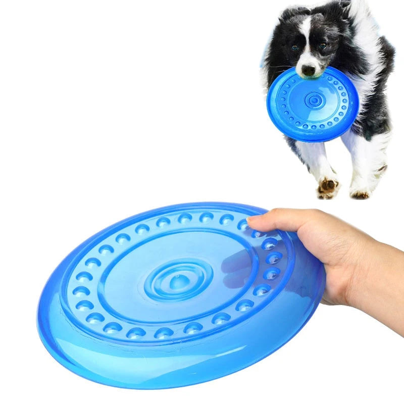 Funny Soft Rubber Pet Dog Flying Discs Saucer Toys Small Medium Large Dog Puppy Agile Training Toys Bite Resistant Flying Disk Vue