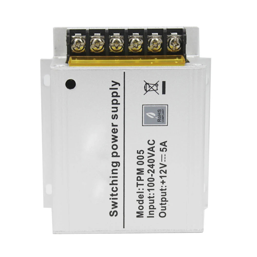 Mini Access Control Power Supply DC 12V 5A Aluminum Alloy Power Adapter Professional AC 100-240V Voltage Converter for Security Vue