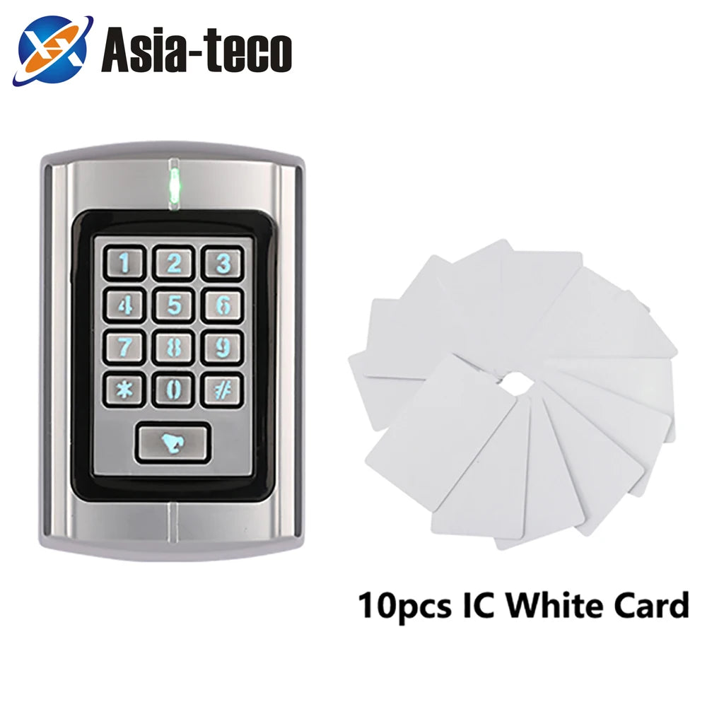 RT380 RFID Access Control Machine Metal Waterproof 1000 Users Card Reader Wiegand Waterproof Door Access Control System Vue IC Version 10 cards