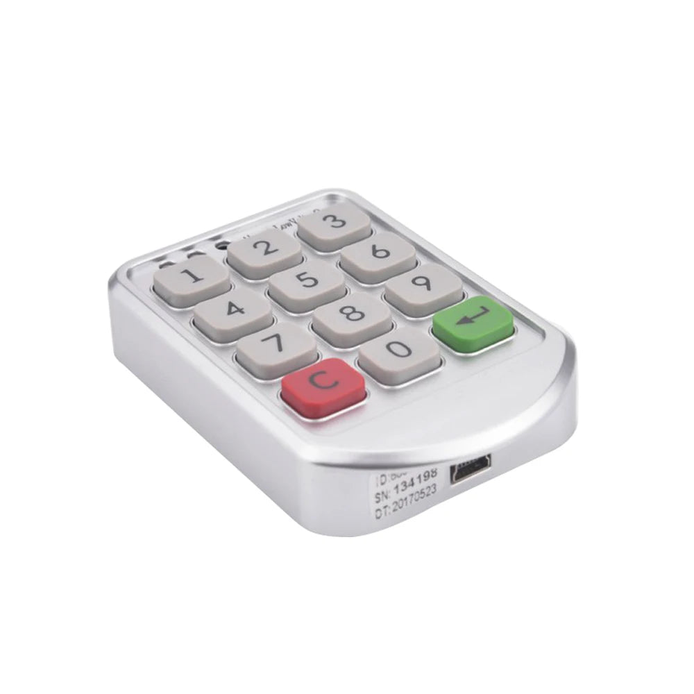 Mini Electronic Digital Keypad Lock Electromagnetic Intelligent Password Cabinet Locker for Office Storage Drawer with Cylinder Vue white
