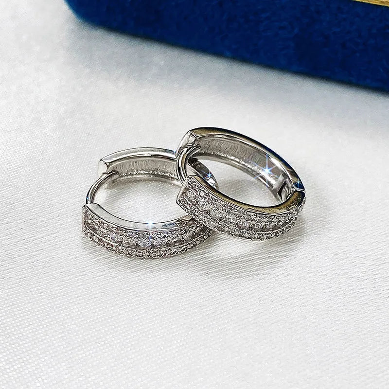 Huitan Cubic Zirconia Circle Hoop Earrings for Women Hoop Earrings Vue