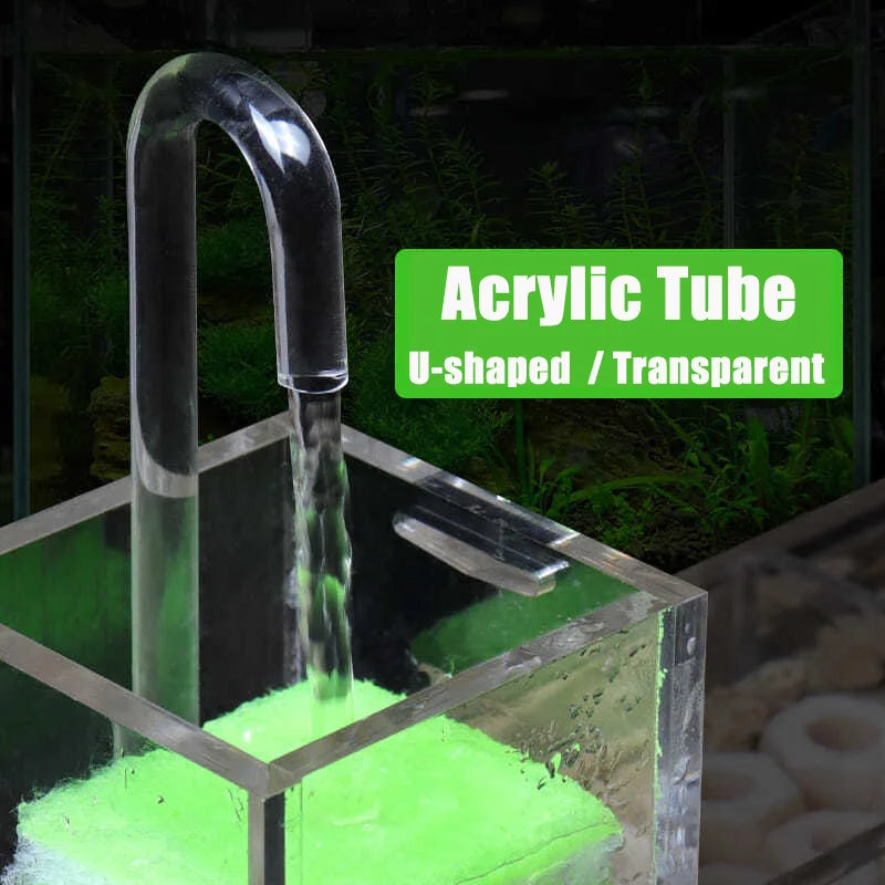 Acrylic Elbow Tube Aquarium Fish Tank Water Pumping Transparent Carbon Dioxide Refiner Diffuser Tube U-shaped Hard Tube Vue 15cm inner dia 5mm