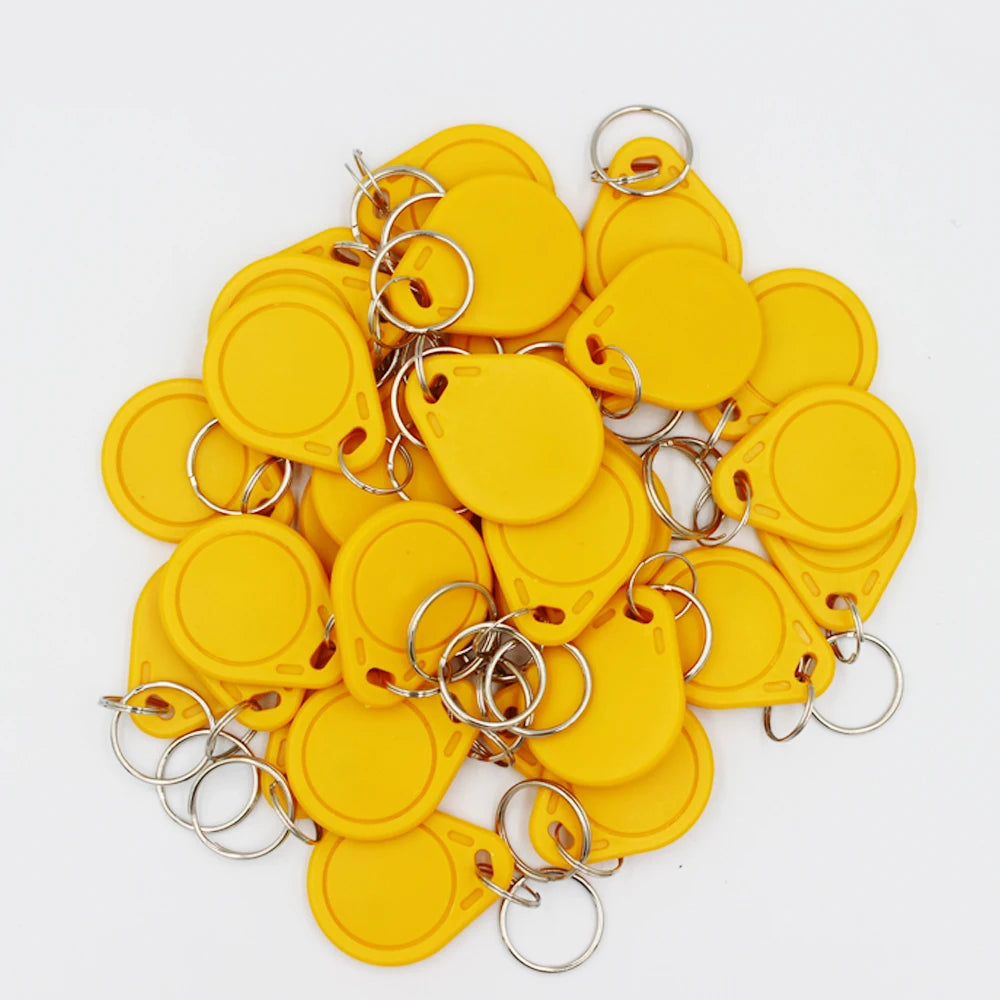 100pcs 13.56MHz IC M1 Keyfobs Tags Access Control RFID Key Finder Card Token Attendance Management Keychain Accept customization Vue