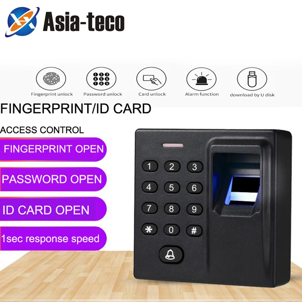 Mini Biometric Fingerprint Access Control Standalone Door Controller Keypad Finger and RFID Card Door Entry Lock Vue