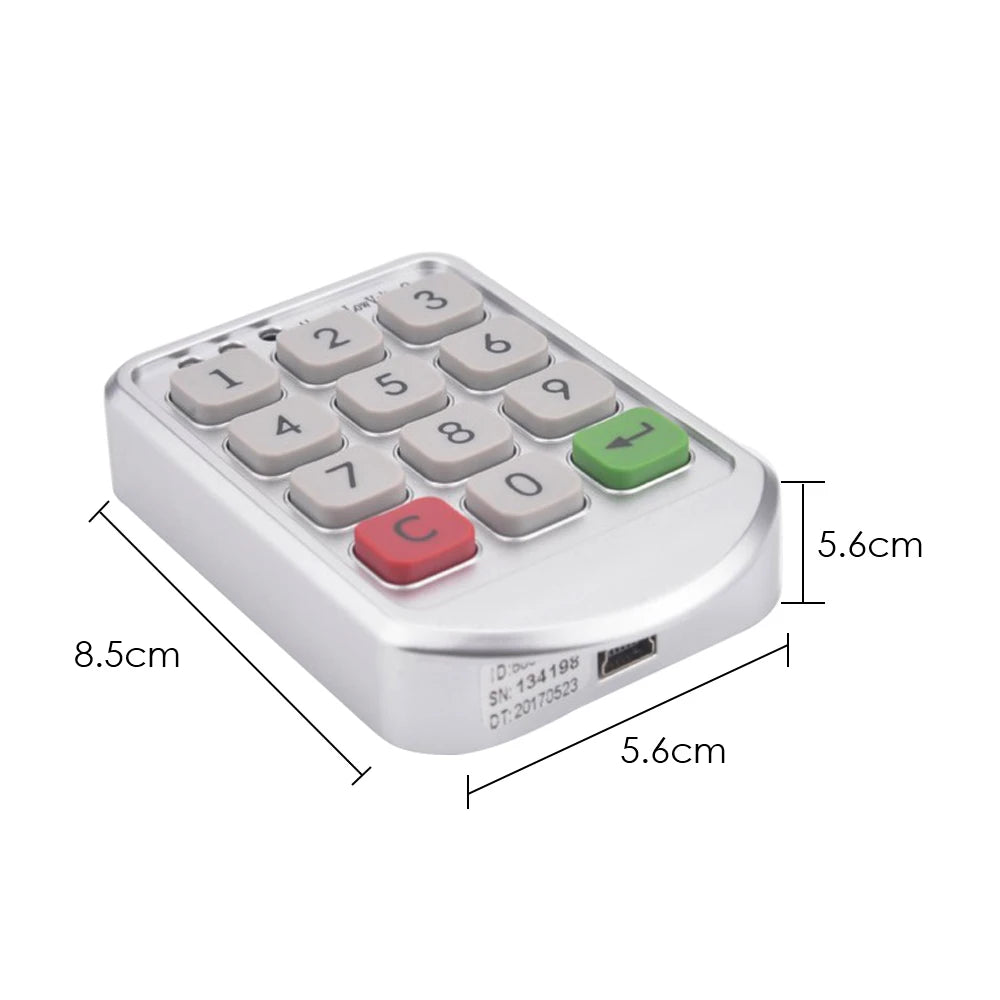 Mini Electronic Digital Keypad Lock Electromagnetic Intelligent Password Cabinet Locker for Office Storage Drawer with Cylinder Vue