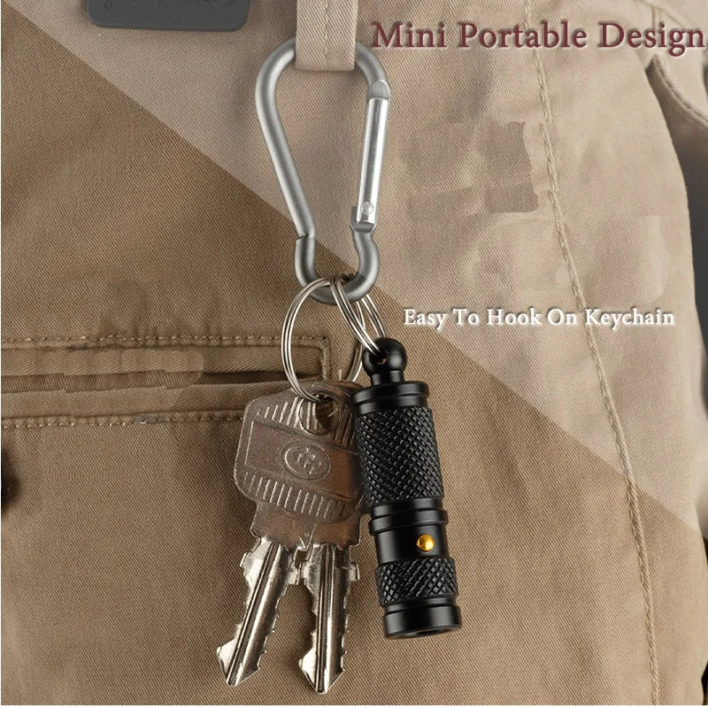 Mini Portable Self Defense Flashlight Aluminum Alloy Emergency Led Light Include Battery Outdoor Survival EDC Tool Gift Box Vue
